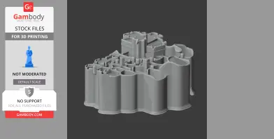 Intricate 3D model of Alnwick Castle, showcasing detailed architectural features for printing.