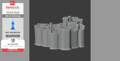 3D printed model of Alnwick Castle's architecture with detailed towers and walls.