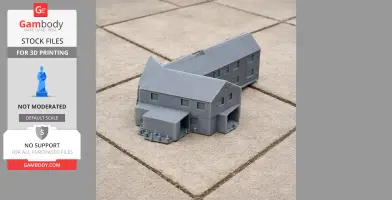 Gray 3D printed model of Alton Castle on a tiled surface.