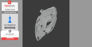 3D model of a coelacanth skull, showcasing intricate bone structures for printing.