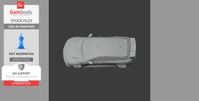 Top view of 3D model car, resembling Alfa Romeo, for 3D printing. Detailed vehicle structure.
