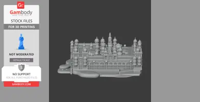 Detailed 3D model of Amba Vilas Palace with intricate domes and arches for 3D printing.