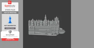 A detailed 3D model of Amba Vilas Palace with ornate towers and intricate architecture for 3D printing.