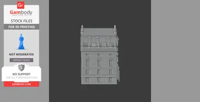 3D model of Archbishop's Palace, Prague. Detailed architectural facade for 3D printing.