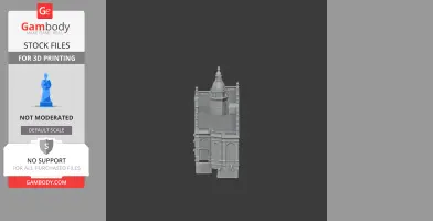 3D model of a detailed architectural structure with a dome and intricate façade.