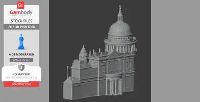 A 3D model of an ornate, domed English architectural building for 3D printing.