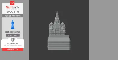 Detailed 3D model of a Liverpool-inspired architectural structure for printing.