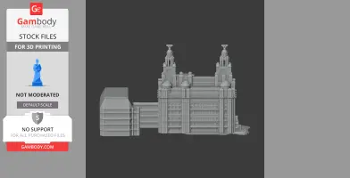 Detailed 3D model of a historic Liverpool building for 3D printing.