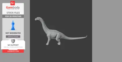 3D model of a Neuquensaurus dinosaur, with elongated neck and tail, ready for 3D printing.