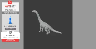 3D model of a Neuquensaurus, a long-necked dinosaur, designed for 3D printing.