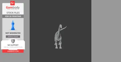 3D model of a Neuquensaurus, a long-necked dinosaur, viewed from the front, ready for printing.