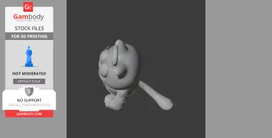 A 3D model mashup of Garfield and Captain Marvel, featuring a ring design for 3D printing.