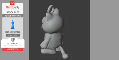 3D model of a character mashup with cat features and superhero attire, designed for 3D printing.