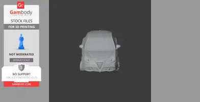 Front view of a 3D model of an Alfa Romeo Giulietta 2010 for 3D printing.