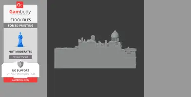 3D STL model of Manchester cityscape featuring notable architectural landmarks and domed structures.