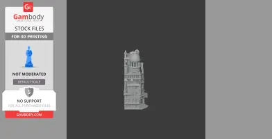A detailed 3D model of a historical Manchester building with a domed roof for 3D printing.