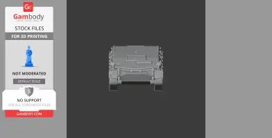 Gray 3D model of Begleitpanzer 57 tank, viewed from the front, suitable for 3D printing.