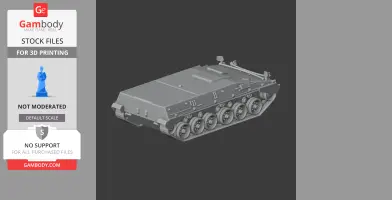 A gray 3D model of a Begleitpanzer 57 tank with detailed tracks and surface features.
