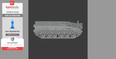 3D model of Begleitpanzer 57 tank for printing, side view with visible tracks and details.