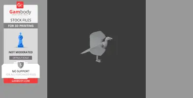 3D model of a prehistoric vulture with wings spread, displayed on a gray background.