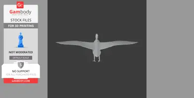 A 3D model of a prehistoric vulture in flight with wings spread wide.