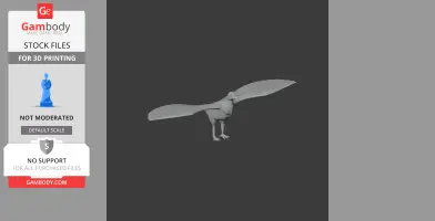 A 3D model of a prehistoric vulture with wings spread, designed for 3D printing.