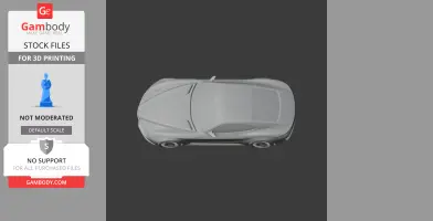 Top view of a sleek, detailed Alfa Romeo Gloria 3D model for 3D printing.