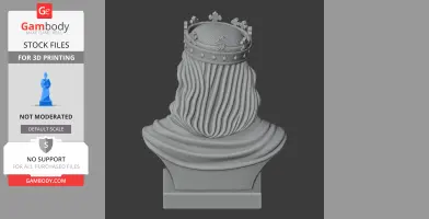 Bust of Frederick Barbarossa from the back, featuring intricate hair and a detailed crown.