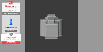 3D printable model of Arg of Tabriz, featuring cylindrical towers and detailed facade.