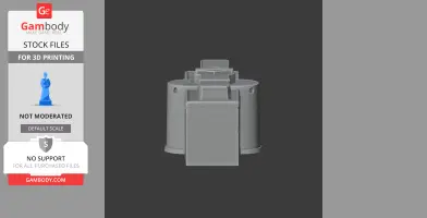 3D model of a historical fortress with cylindrical towers and central entrance, designed for printing.