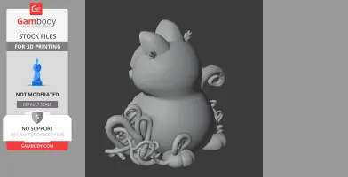 Round creature with cat-like features and tentacles, combining elements of Garfield and Cthulhu.