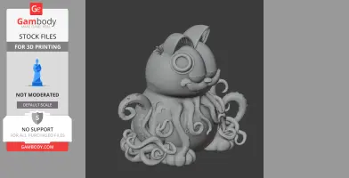 A comic character with tentacles, featuring a blend of feline traits and mythical creature features.