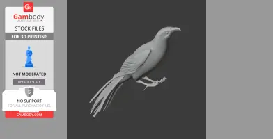 3D model of a New Zealand Wattlebird, showcasing intricate feather and beak details for printing.