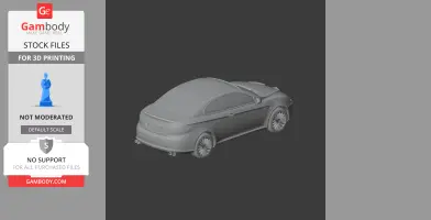 3D model of a sleek Alfa Romeo GT car for 3D printing, viewed from the rear angle.