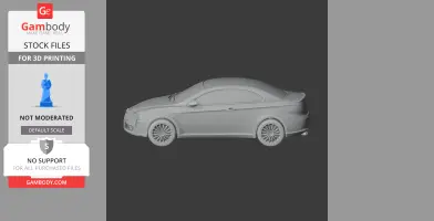Detailed 3D model of a sleek car, likely an Alfa Romeo GT, shown in a side view on a dark background.
