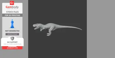 3D model of a Ngexisaurus dinosaur in side view, ready for 3D printing.