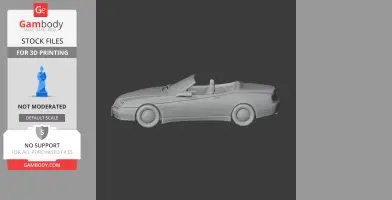 3D model of a convertible Alfa Romeo GTV, side view, for 3D printing.