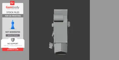 3D model of a textured, rectangular architectural structure viewed from above.
