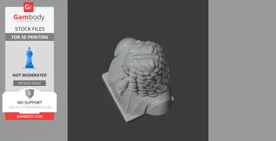 3D model of a bust with intricate hair, historical costume, viewed from an upper angle.