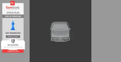 3D model of Alfa Romeo Montreal, front view, designed for 3D printing.