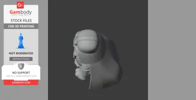A 3D model of Garfield wearing a Darth Vader helmet and cape, designed for 3D printing.