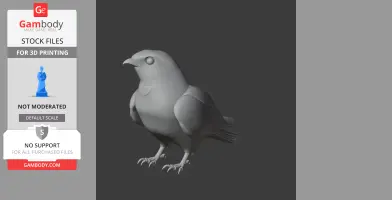 3D model of a bird with prehistoric features, posed upright with detailed claws, ready for printing.