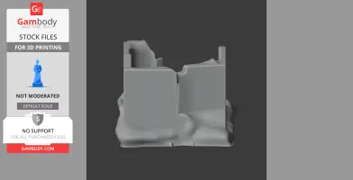 3D model of a partially ruined tower structure, ready for 3D printing.