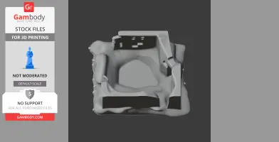 Aerial view of a 3D Arnside Tower model for printing, showing structural details and layout.