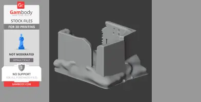 3D model of Arnside Tower ruins with textured base for 3D printing.