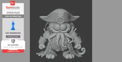 Garfield Davy Jones Ring Figure - Mashup Figure STL