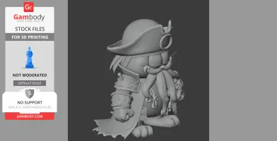 Garfield Davy Jones Ring Figure - Mashup Figure STL