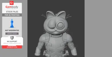 Garfield Deadpool Ring Figure - Mashup Figure STL