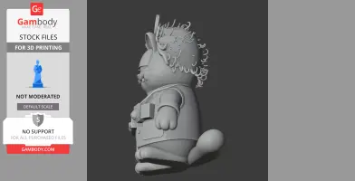 A 3D model mashup of Garfield as Doc Brown, featuring wild hair and a lab coat.