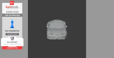 Front view of a 3D model of an Alfa Romeo Nuvola, designed for 3D printing.